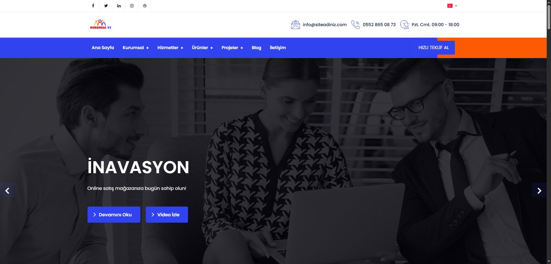 Kurumsal Web Sitesi Scripti v3 | Yeni Nesil Profesyonel Firma Tanıtım Scripti
