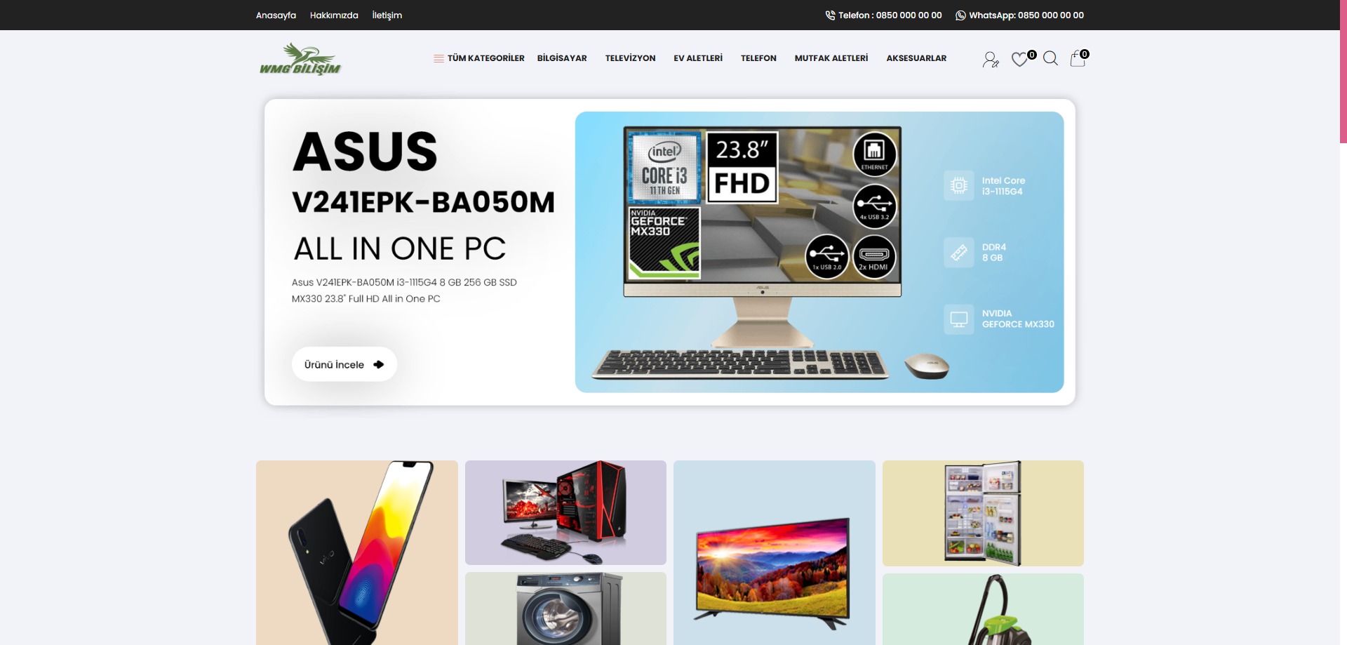 WMG Elektronik Ürünler E-Ticaret Yazılımı