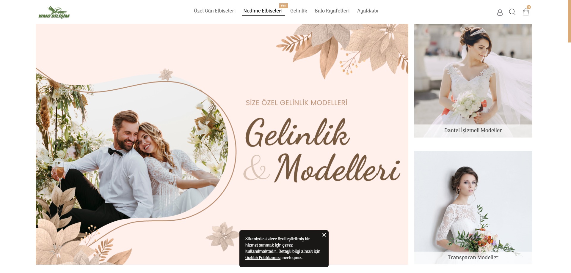 WMG Gelinlik Mağazası E-Ticaret Yazılımı